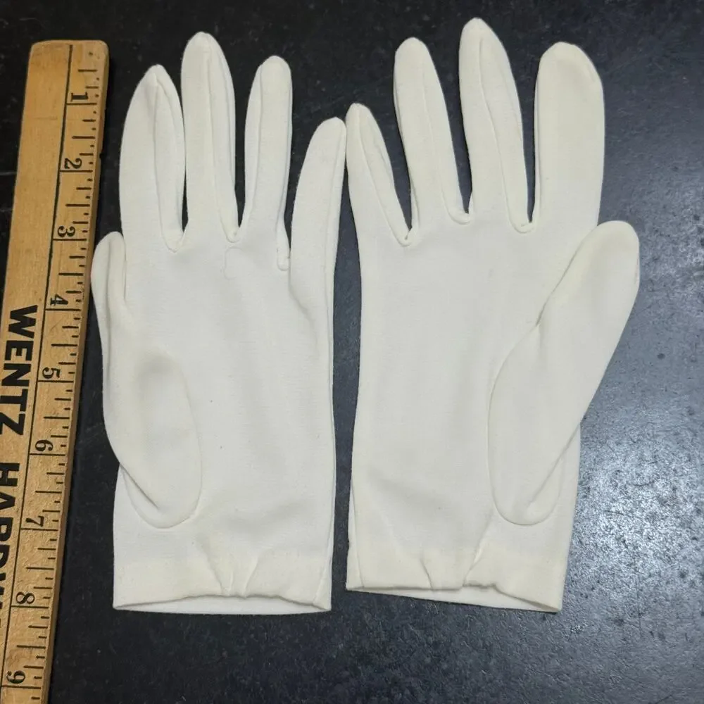 Vintage 1950s 60s Women's Wrist Gloves Lot 3 Pairs White Ivory Clean